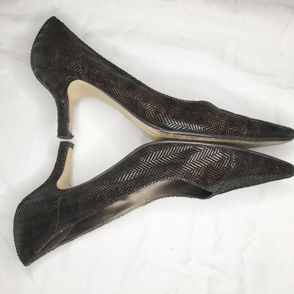 Bella Vita Bronze Black Herringbone Pump 8.5 - Picture 4 of 8